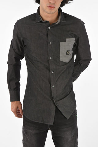 HOMME Denim hidden closure FATALITY shirt