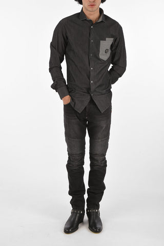 HOMME Denim hidden closure FATALITY shirt
