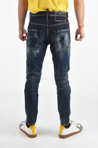 16cm vintage effect mid-rise waist SKATER jeans