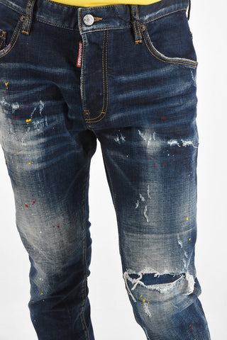 16cm vintage effect mid-rise waist SKATER jeans