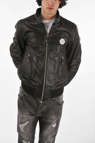 HOMME leather bomber