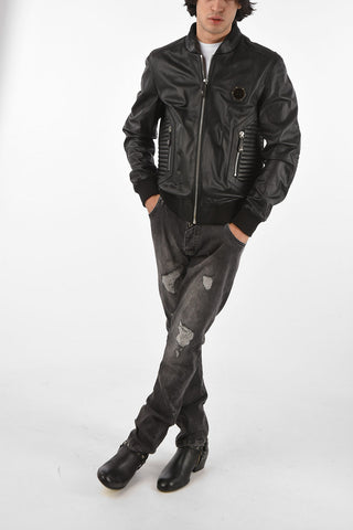 HOMME leather bomber