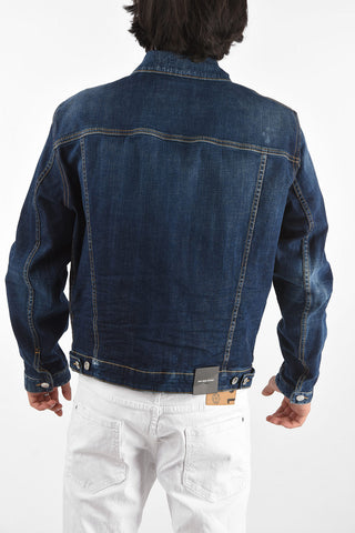 denim DAN overshirt with logo print side