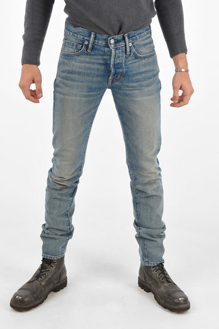 Stone Washed 5 Pocket Slim Fit Jeans 16.5 cm