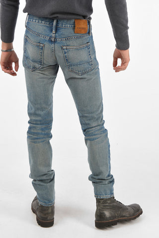 Stone Washed 5 Pocket Slim Fit Jeans 16.5 cm