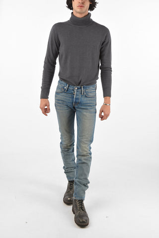 Stone Washed 5 Pocket Slim Fit Jeans 16.5 cm