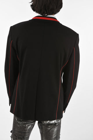 HOMME center vent peak lapel 1-button blazer