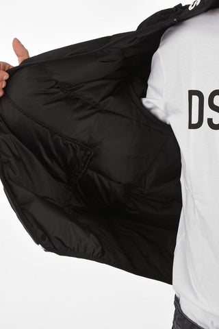 zipped closure down jacket with hood