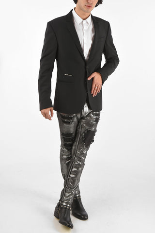 HOMME notch lapel 2-button CAR IN FLAMES blazer