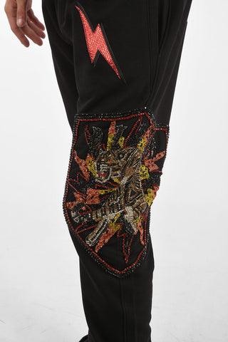 HOMME pantalone jogger BANG TIGER con strass