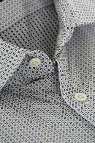 Geometric Patterned SLIM FIT Cotton Shirt
