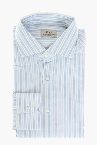 CC COLLECTION Camicia Gessata in Cotone Popeline