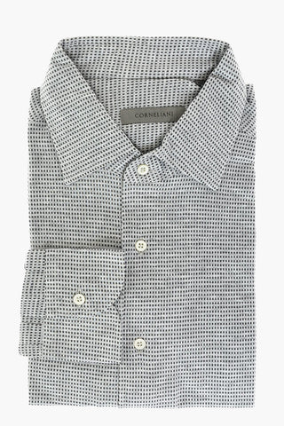 Geometric Patterned Stretch Cotton Shirt