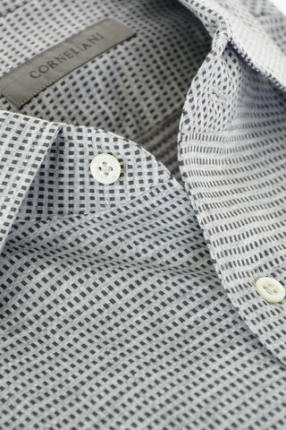 Geometric Patterned Stretch Cotton Shirt