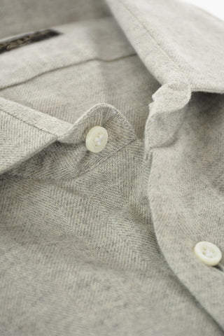 Twill Cotton Shirt with Standard Collar