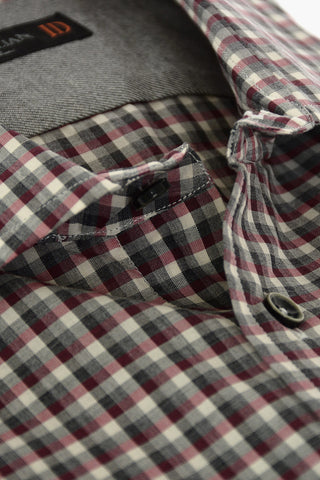 ID Gingham Cotton Shirt with Standard Collar