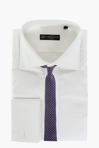 Pinstriped Popeline Cotton Shirt with Hidden Buttoning