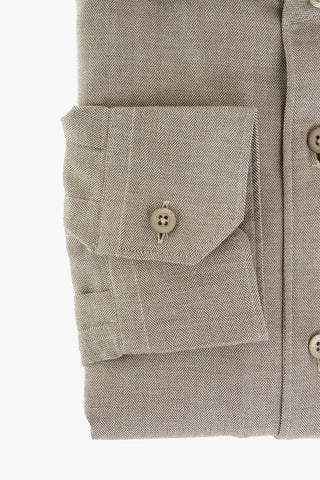 ID Camicia SLIM FIT in Cotone Herringbone con Taschino e Logo Ricamato