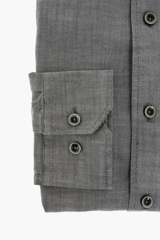 ID Hopsack Cotton Shirt with Standard Collar