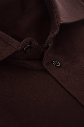 Camicia in Misto Cashmere con Collo Francese