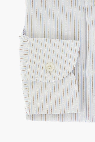 Camicia Gessata in Cotone Twill