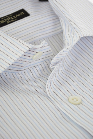 Camicia Gessata in Cotone Twill