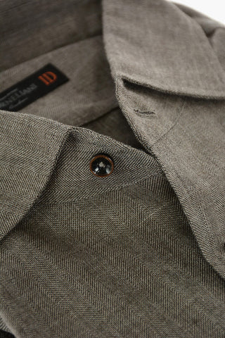 ID Camicia in Cotone Herringbone con Taschino