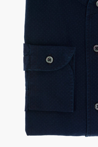 ID Polka Dot Twill Cotton Shirt with Breast-pocket