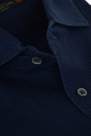 ID Polka Dot Twill Cotton Shirt with Breast-pocket