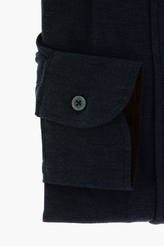 ID Camicia in Cotone Twill con Dettagli in Suede