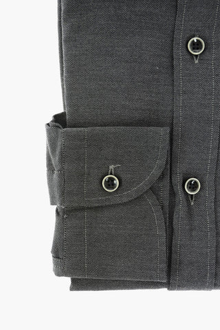 ID Hopsack Cotton Shirt with Embroidered Logo