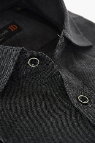 ID Hopsack Cotton Shirt with Embroidered Logo