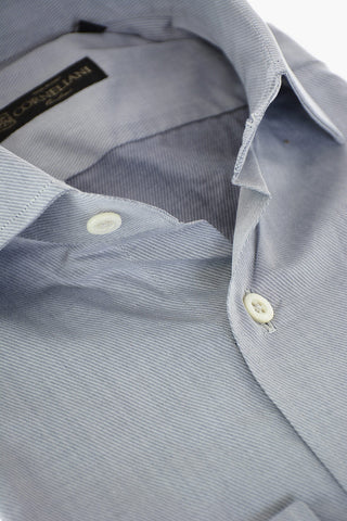 Camicia in Cotone Twill con Collo Francese