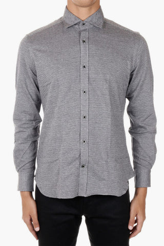 ID Fil à Fil Fabric Shirt with Embroidered Logo