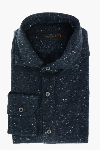 ID Fil à Fil Fabric Shirt with Embroidered Logo