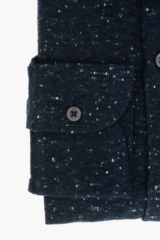 ID Fil à Fil Fabric Shirt with Embroidered Logo