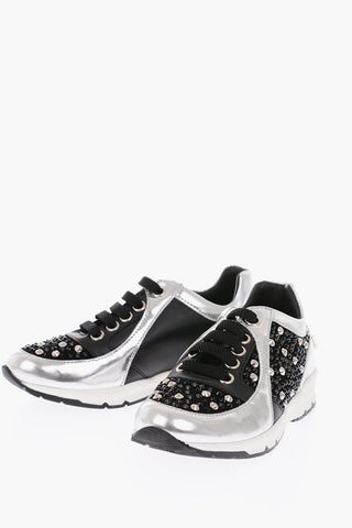 sneakers GENEVE in pelle con strass