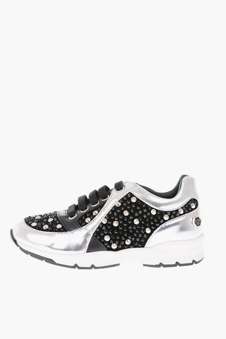 sneakers GENEVE in pelle con strass