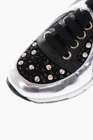 sneakers GENEVE in pelle con strass