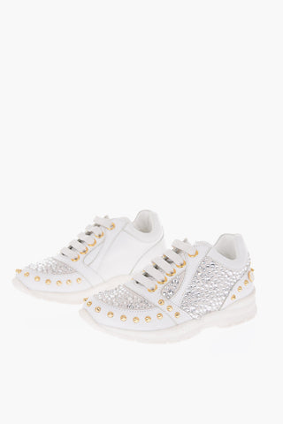 leather rhinestone embellished LOVE THEM sneakers