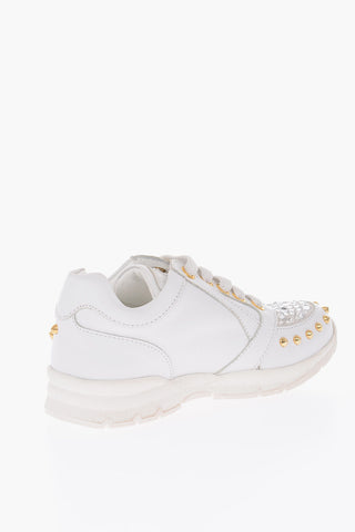 leather rhinestone embellished LOVE THEM sneakers