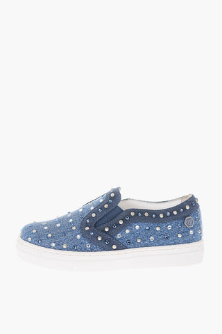 slip on CHERIE in denim con strass