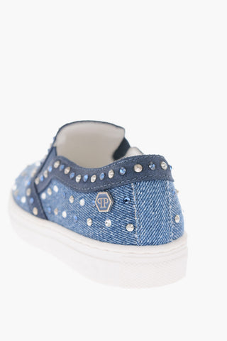 slip on CHERIE in denim con strass