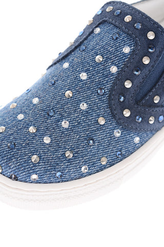 slip on CHERIE in denim con strass