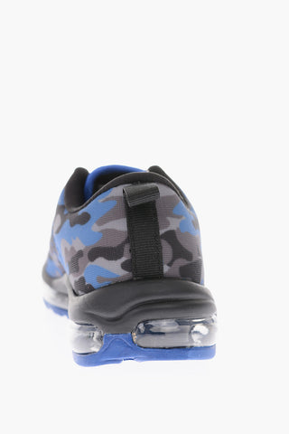 sneakers runner camouflage con suola air bubble