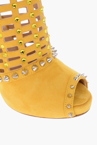 11,5cm suede leather DEEP Peep Toe Cut-out heels sandals