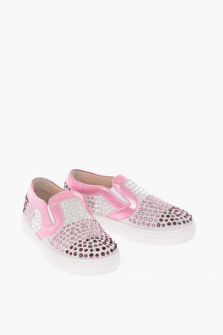 sneakers slip on BERENICE in pelle con strass