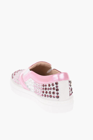 sneakers slip on BERENICE in pelle con strass
