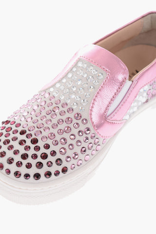 sneakers slip on BERENICE in pelle con strass