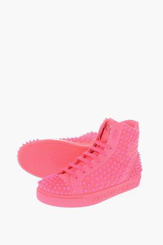 leather studded fluo PAUL high-top sneakers
